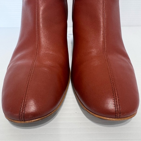Everlane The Day Brick Red Soft Leather Booties Size 9 1/2 - Picture 4 of 11